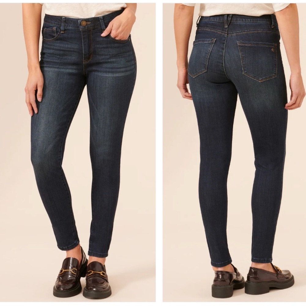 Democracy Ab Solution High Rise Ankle Length Stretch Denim Skinny Jeans Sz 14